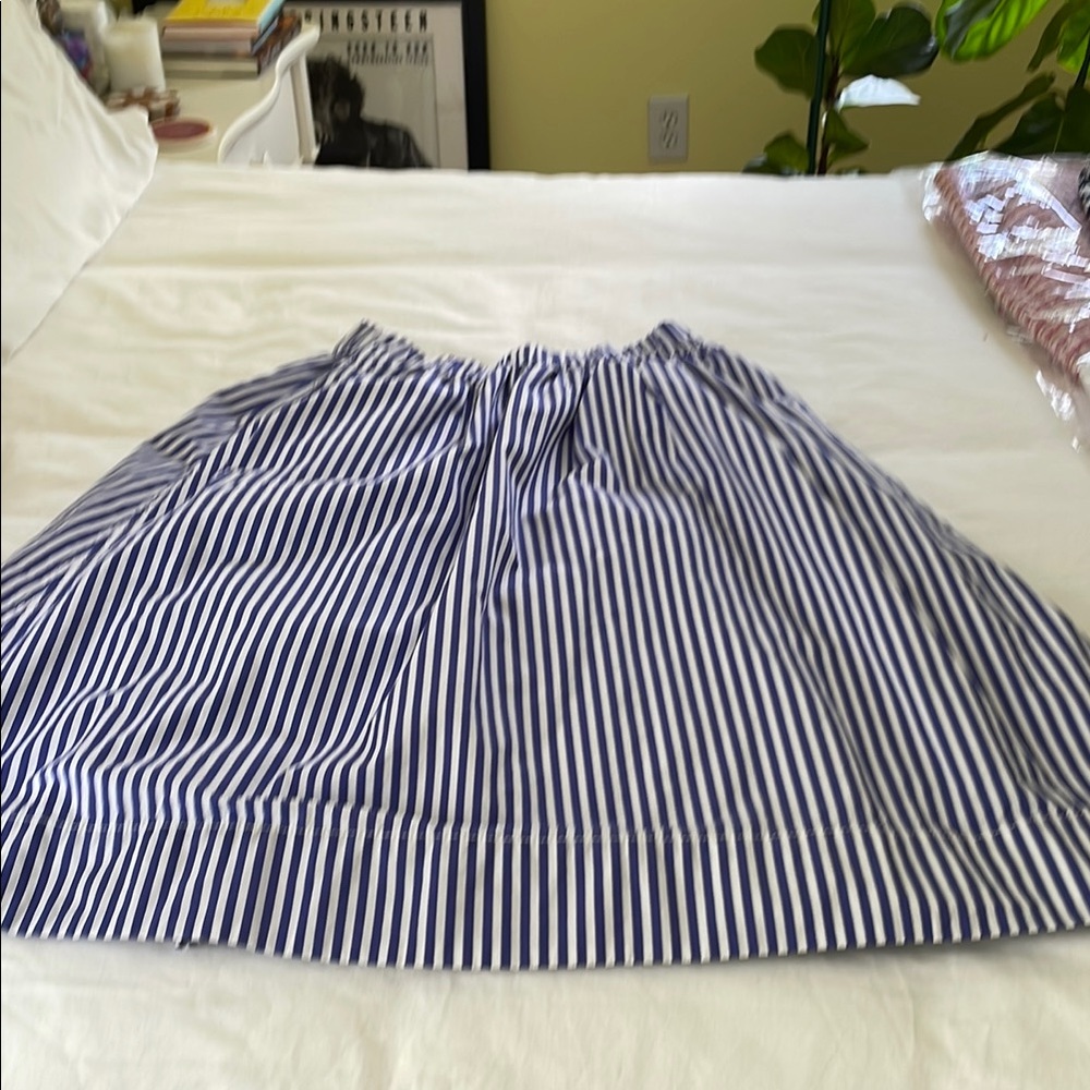St. John's Bay Blue and White Pleated Midi Skirt